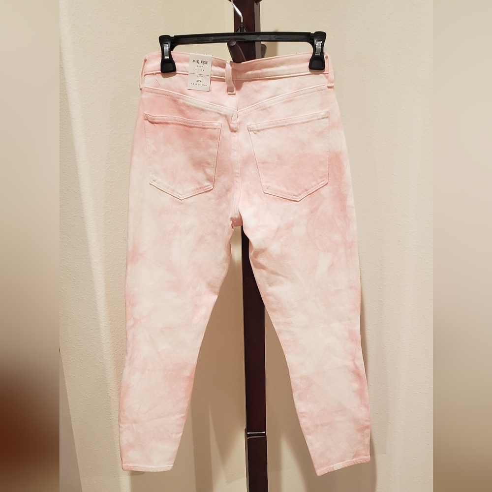 Lucky Brand pink tie-dye mid rise crop jeans, size 6 - NEW - Picture 2 of 7